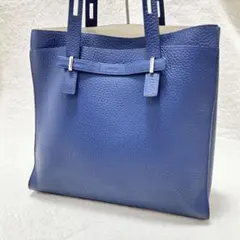 【美品】フルラ ジョーヴェ トートバッグ シボ革 A4 ブルー