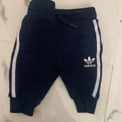 adidas ネイビー サイドストライプ パンツ 70cm