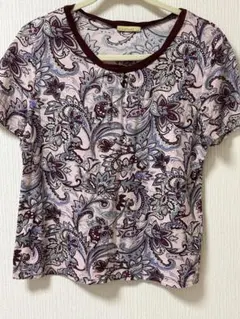 ペイズリー柄 半袖Tシャツ L 綿100%