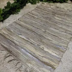 未使用★コベントガーデン　レザー　編み込み　　ラグ　ナチュラル　ベージュ系