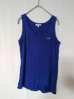 Lacoste 日本製 坦克背心 38 藍色 嫘縈混紡 口袋