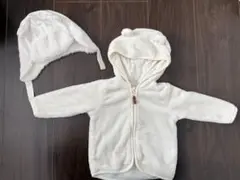 H&M ホワイトアウター くま 耳付きフード 2点セット