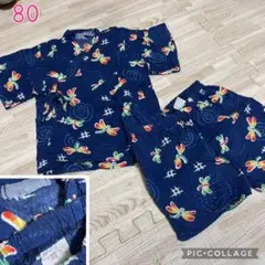 ベビー甚平 ネイビー とんぼ柄　80