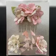 日本製　ピンク　髪飾り