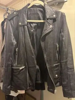 ZARA ブラック ダブルライダースジャケット