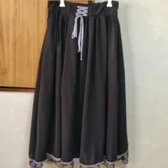 アクシーズファム　パイピングバックレーススカート　黒　ブラック　Mサイズ