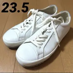 アシックス pedala ぺダラ ローカットスニーカー 紐靴 レザー 白のサムネイル