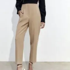 ZARA ハイウエストパンツ ベージュ Mサイズ
