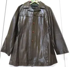 PEACH STONE リアルレザーコート カーキ色 ピッグスキン サイズ9