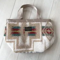 【訳あり】PENDLETONペンドルトンボアトートバック ホワイト/レッド