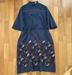 最終価格　新品未使用　ミナペルホネン　 ノースリーブワンピース　NAVY　40 ミナペルホネン tanpopo ノースリーブ ワンピース #navy | Lin total