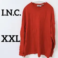 【XXL】I.N.C. 赤 ロングTシャツ コットン100%
