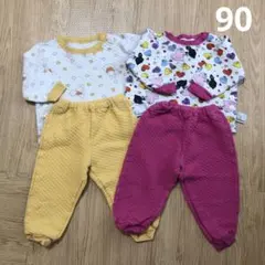 パジャマ セットアップ 90 2枚セット ボタン付き ユニクロ