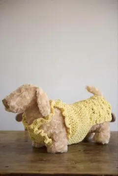 犬服　エプロンワンピース　春　レモンイエロー