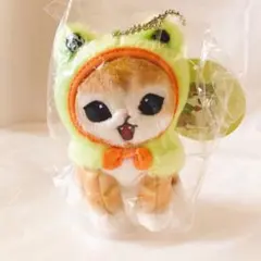 カエルにゃん　モフサンド　mofusand ぽわぽわ長毛種マスコット　タグ付き
