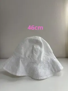Baby GAPホワイト刺繍　帽子　46cm 6-12ヶ月　美品　ベビーギャップ
