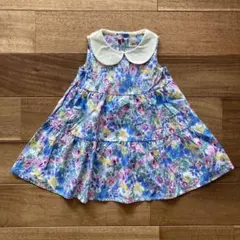 新品Love&Peace&Money花柄ワンピース ノースリーブ 襟付きのサムネイル
