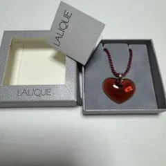 LALIQUE ラリック ハート ペンダントトップ レッド - メルカリ