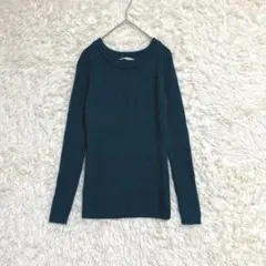 【ファブリケアンプラネテール】　リブニット　（３８）　緑