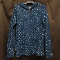 ●rough●ラフ●長袖●フード付き●Ｔシャツ●ボタン付き●星●プリント●