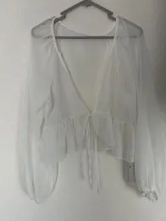 GRL フリルカーディガン ホワイト フリーサイズ