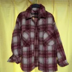 ZARA ザラ　チェックシャツジャケット　オーバーサイズ　レッド