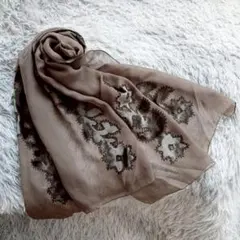 マックスマーラ Max Mara ストール フロッキー刺繍 52×152 茶系のサムネイル