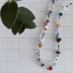 ネックレス 天然石 インポートビーズ