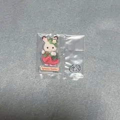 シルバニア ショコラウサギの赤ちゃん　赤ちゃんアクリルキーチェーン　いちご