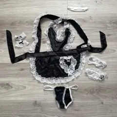 メイド服 エプロン コスプレ衣装 ブラック ハロウィン