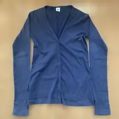 PETIT BATEAU プチバトー　ネイビー 長袖カーディガン 12ANS