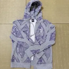 STUSSY 総柄 ジップアップパーカー グレー S