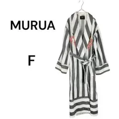 ムルーア MURUA ストライプ 刺繍 ブドウガウンコート F スプリングコート