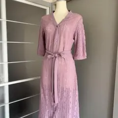 グレイル 藤色 総レース ワンピース Lサイズ