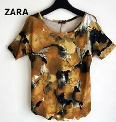 ZARA アートプリント半袖トップスカットソーレディース