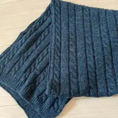 ケーブルニットマフラー グリーン ブルー ハンドメイド