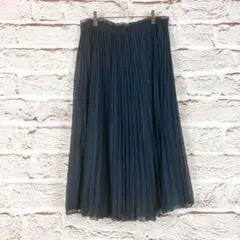 zzr78 PART2 ネイビー プリーツロングスカート XL パート２