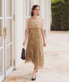 Dorry Doll ブラウスセットフラワーレースドレス　イエロー