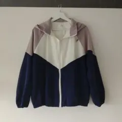 春用　Sサイズ フード付きジャンパー ネイビー/ホワイト/ピンク
