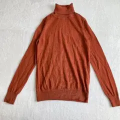 無印良品 タートルネック ニット セーター ウール100% L オレンジのサムネイル