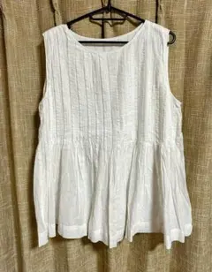 ★美品★NICOLE ノースリーブ チュニック ホワイト　Lのサムネイル