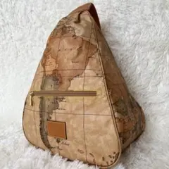 極美品 プリマクラッセ 地図柄 ボディバッグ ワンショルダーバッグ PVC
