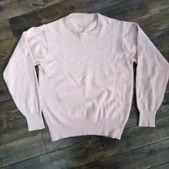 カシミヤ100% クルーネックニット ピンク