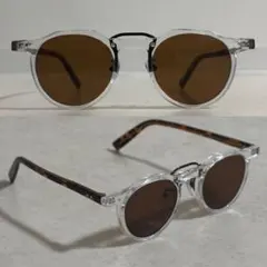 【トレンド】クリアフレーム カラーレンズ サングラス 鼈甲