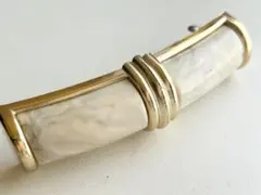 年代物 フランス製 大理石のような模様 アイボリーマーブルvintageバレッタ