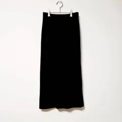新品タグ付き✨【FT】タイトロングスカート ブラック ベロア ベルベット (S)