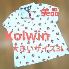 週末SALE✨美品✨Kolwin いちご柄 ポロシャツ 3L