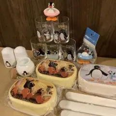 ピングー　レトロ　グラスセット　ランチボックス　調味料入れ
