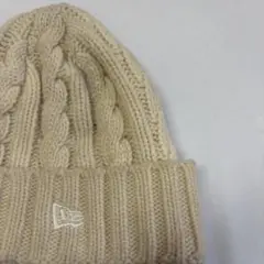 new era ニットキャップ　ビーニー　古着　ニット帽　ケーブルニット