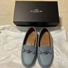COACH ライトブルー モカシン